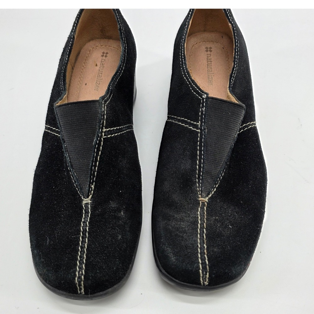Naturalizer Armon 3 Loafers Black Nubuck Leather Wedge Slip On Shoes 7 M Comfort - Picture 2 of 10